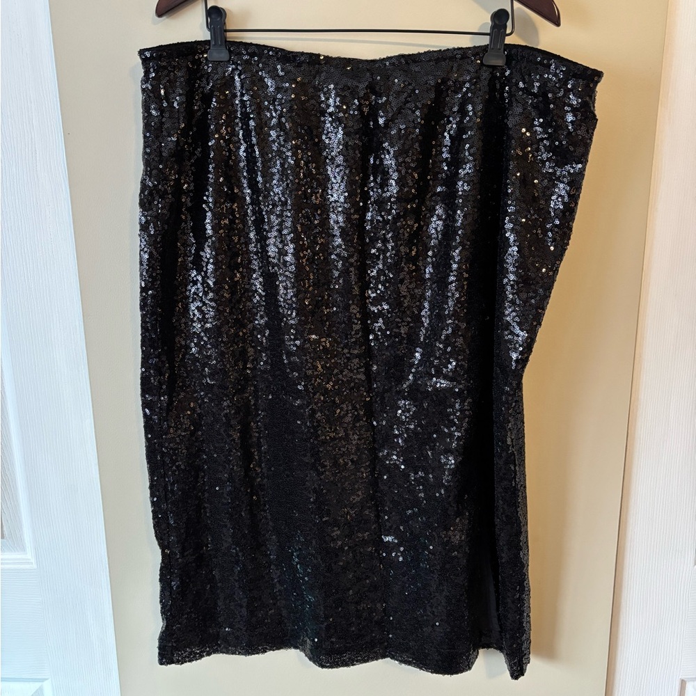 Joe Fresh Roxy Earle Black Sequin Skirt Size 1X